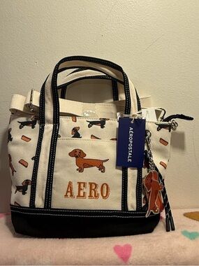 Aeropostale Aero Dachshund dog tote crossbody purse BNWT